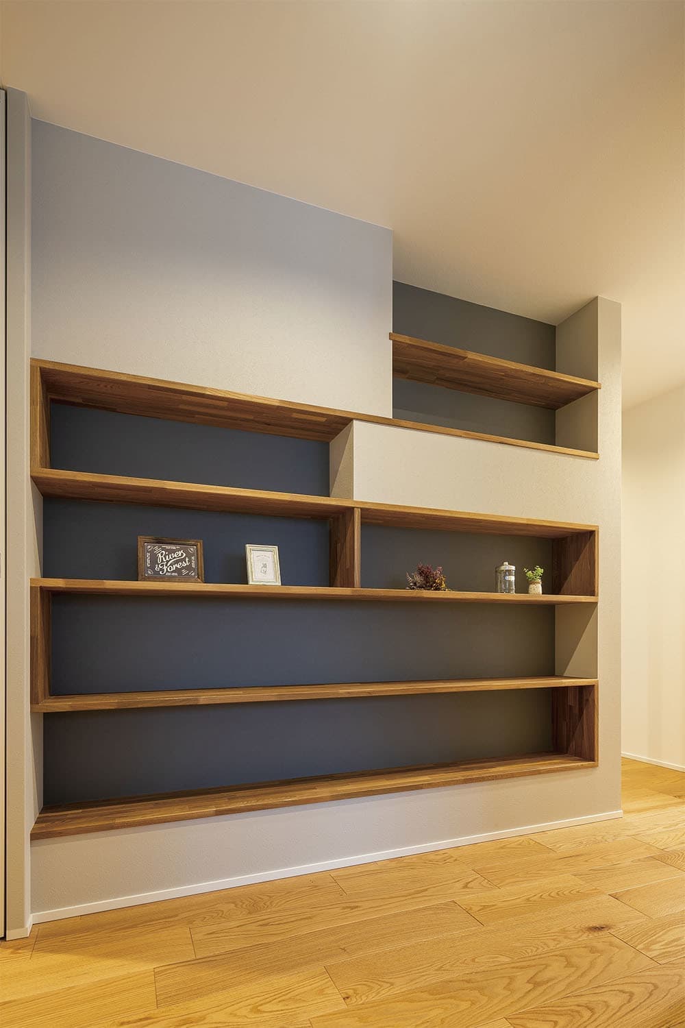 二層のスキップフロアのある 平屋の家