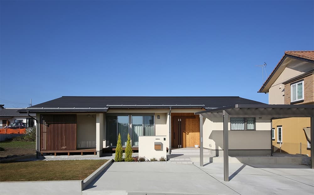 落ち着きのある平屋の家