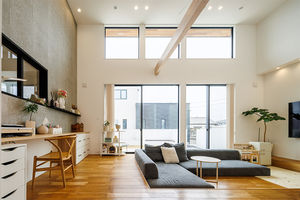 天井を高くし開放的にしたＬＤＫ