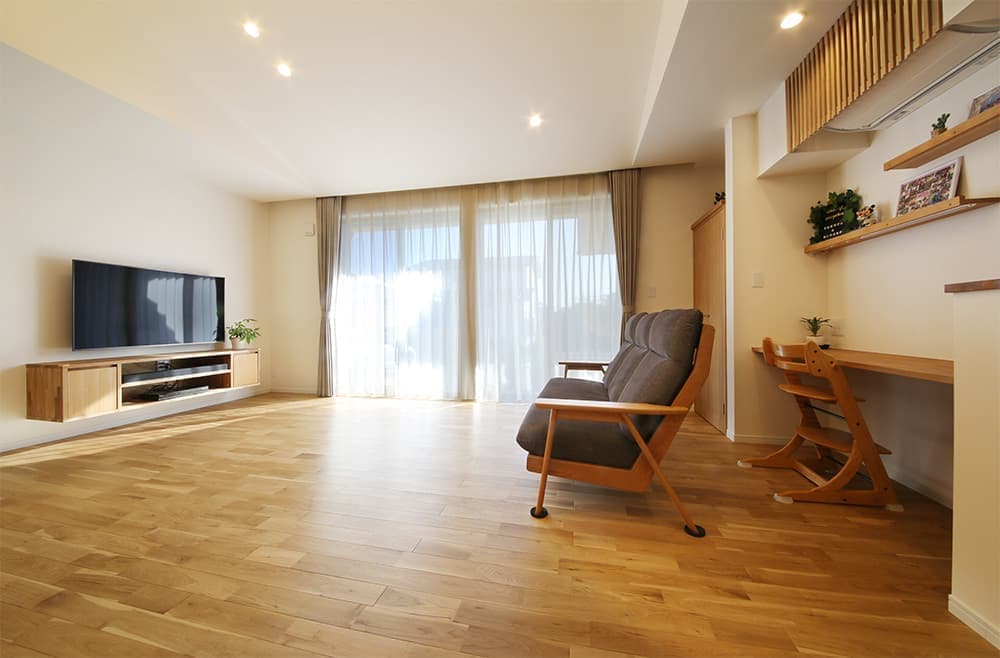 落ち着きのある平屋の家