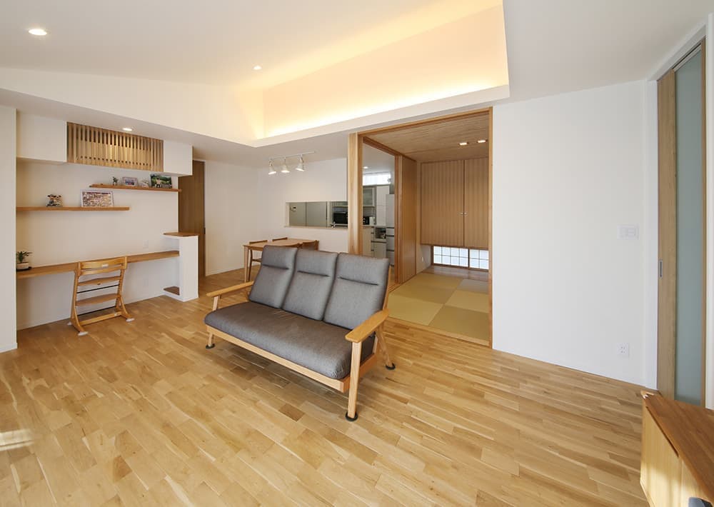 落ち着きのある平屋の家