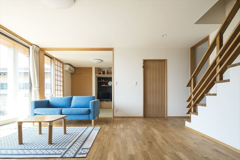 大開口のある二世帯住宅