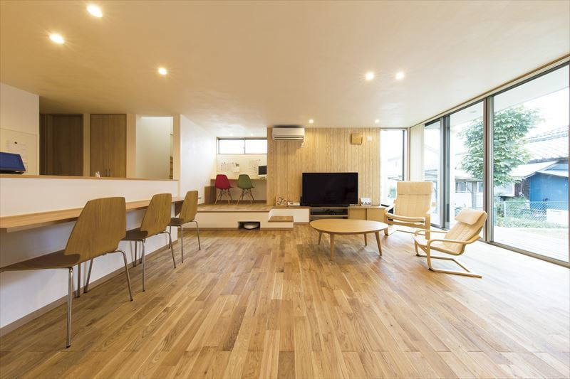 プライベートな中庭のある家