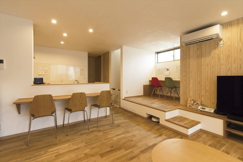 プライベートな中庭のある家